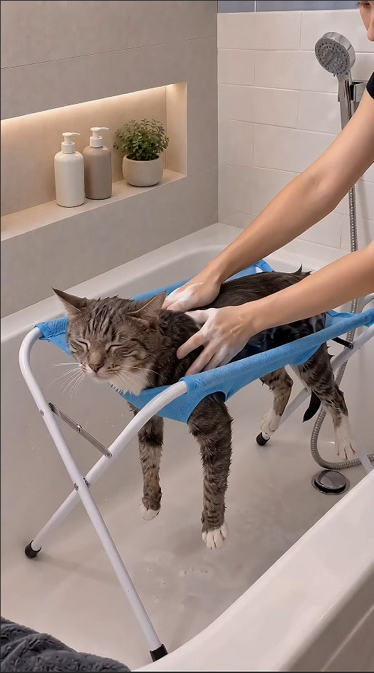 Gato con las patitas en los orificios del Soporte PatiZen